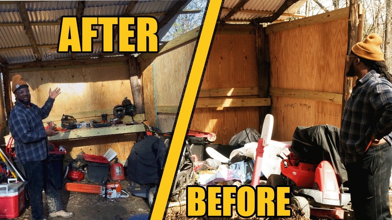 Shed Cleanout + DIY Workbench Build (Huge Difference!)