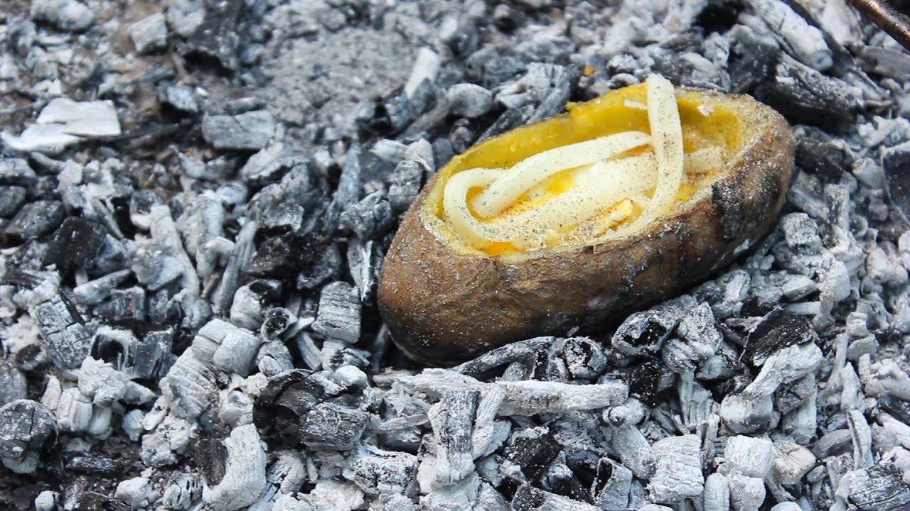 Campfire Cooking - Cook an Egg Inside a Potato