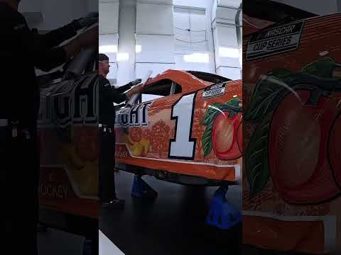 It’s all in the details. #nascar #wrap #carwrap #busch #peach #trackhouse #motorsports