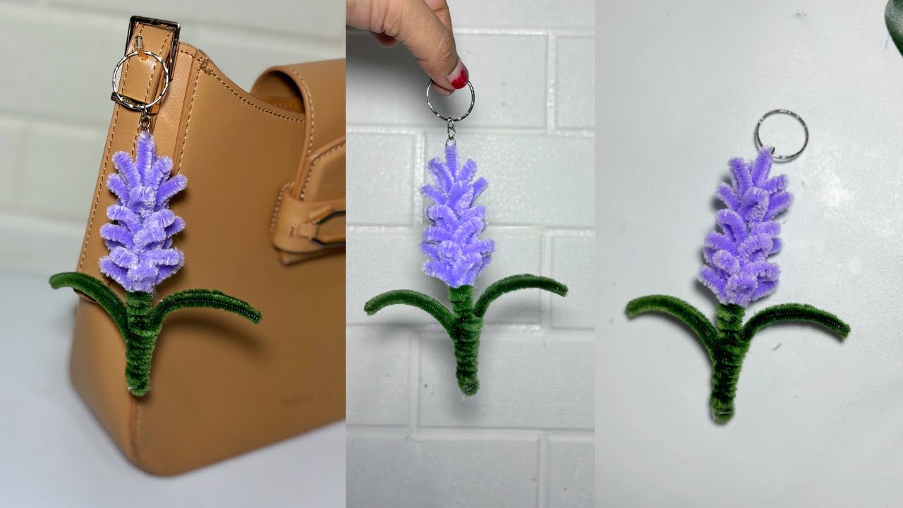 Flower Keychain With Pipe Cleaner - Fuzzy Wire Art Easy - YouTube