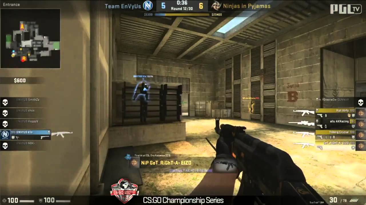 Dreamhack 2015 Bucharest Nip vs Envyus de_cache Map 1