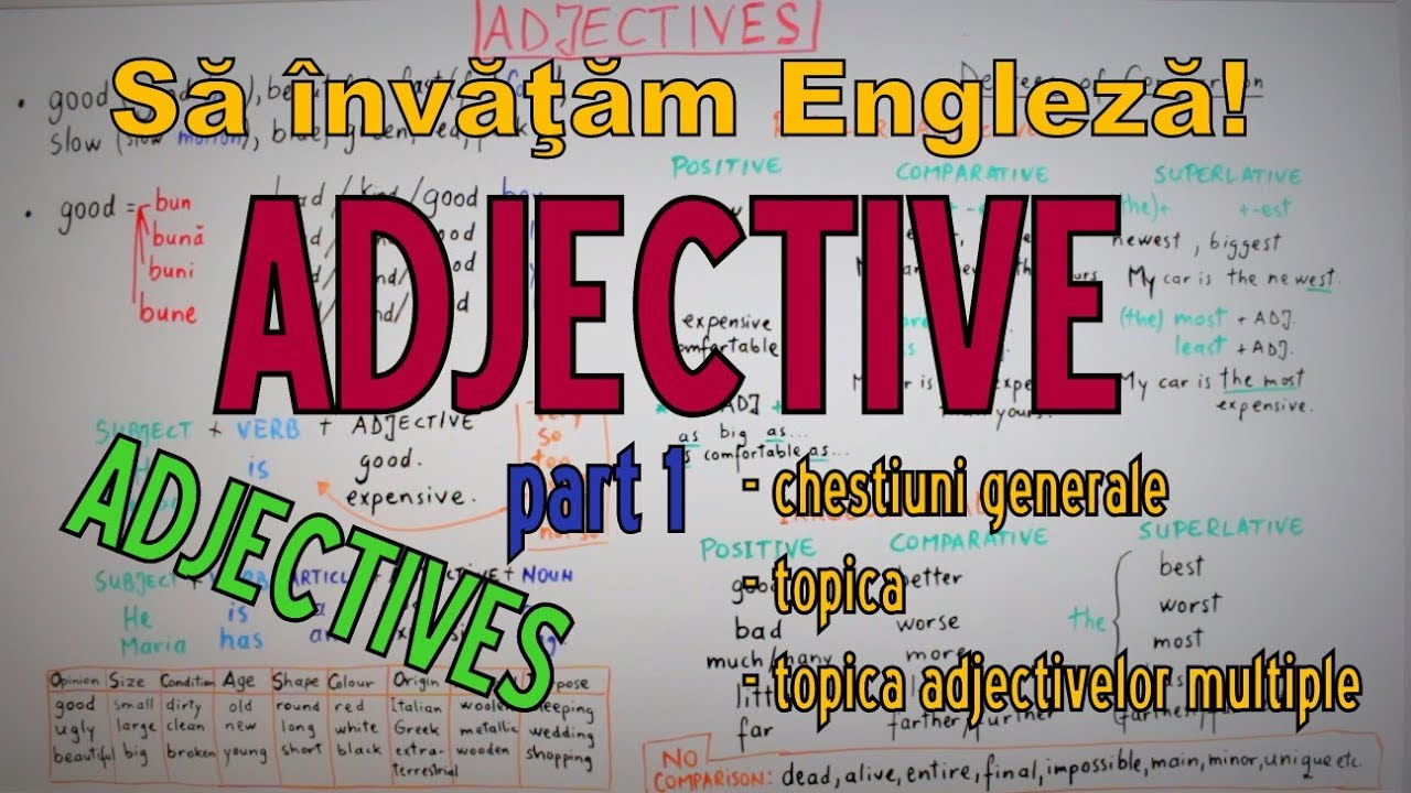 Sa Invatam Engleza Adjective Adjectives P1 Topica Let S Learn English Youtube