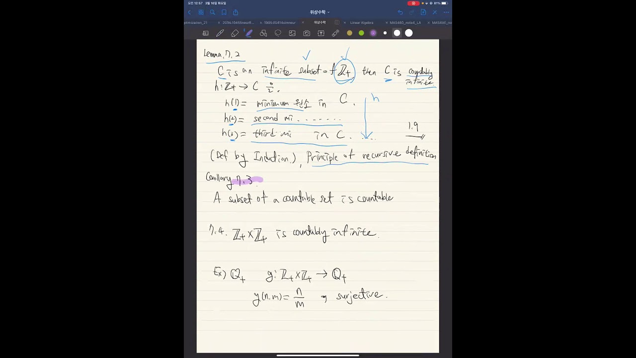 Infinite, Countable, Uncountable Sets 무한, 가산집합