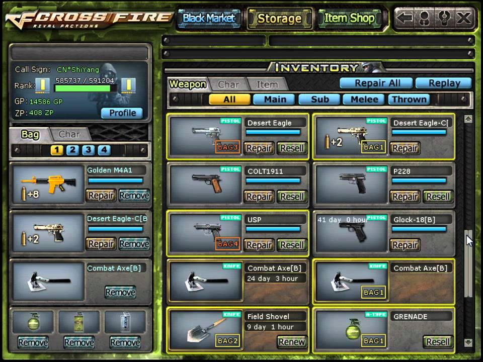 CN*ShiYang's Inventory on Crossfire - YouTube