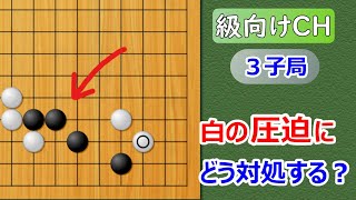 【囲碁】級位者向け【3子局】小競り合いで失敗も、何とかリカバリーした一局