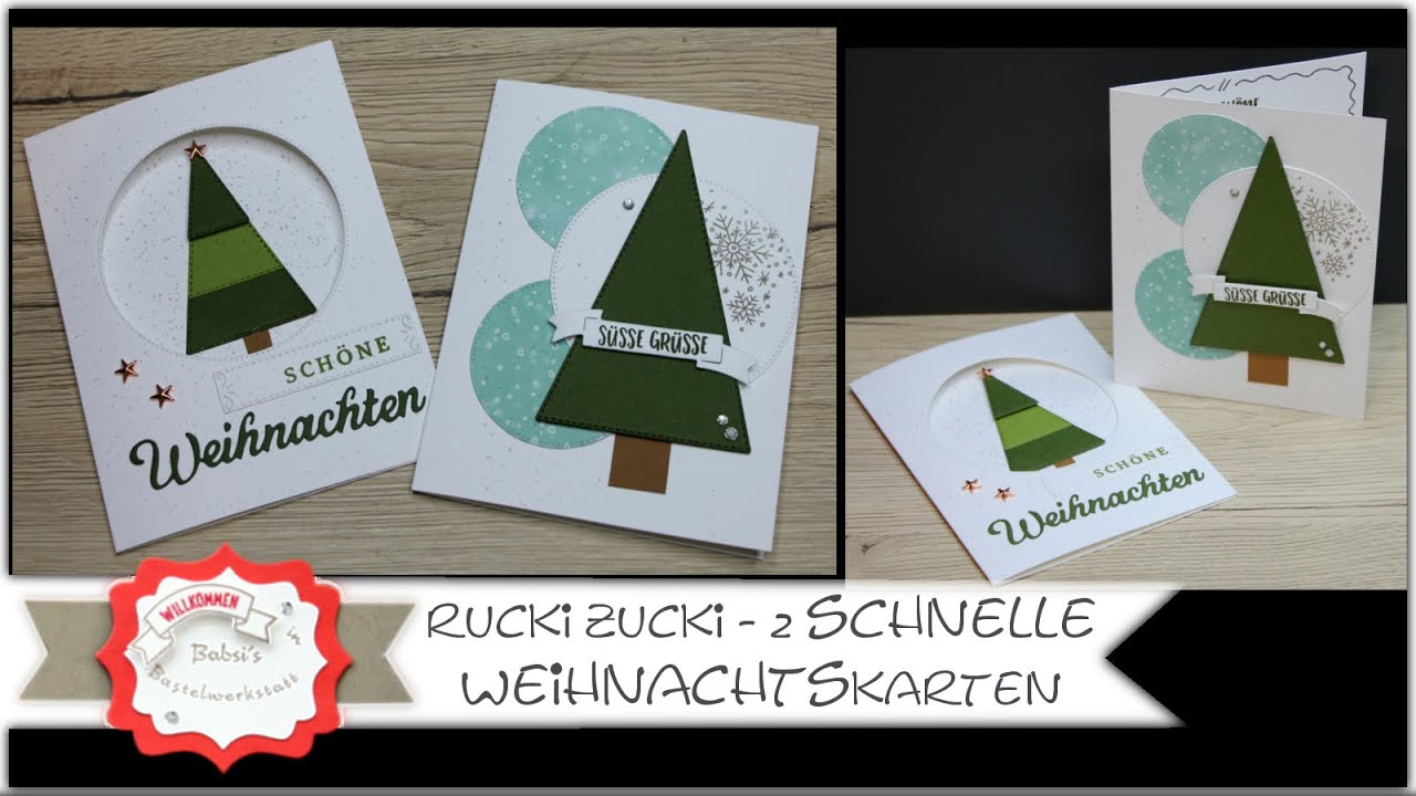 Schnelle Weihnachtskarten basteln - einfache - Weihnachtskarte