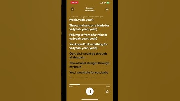 Thumbnail of Grenade by Bruno Mars (lyrics)