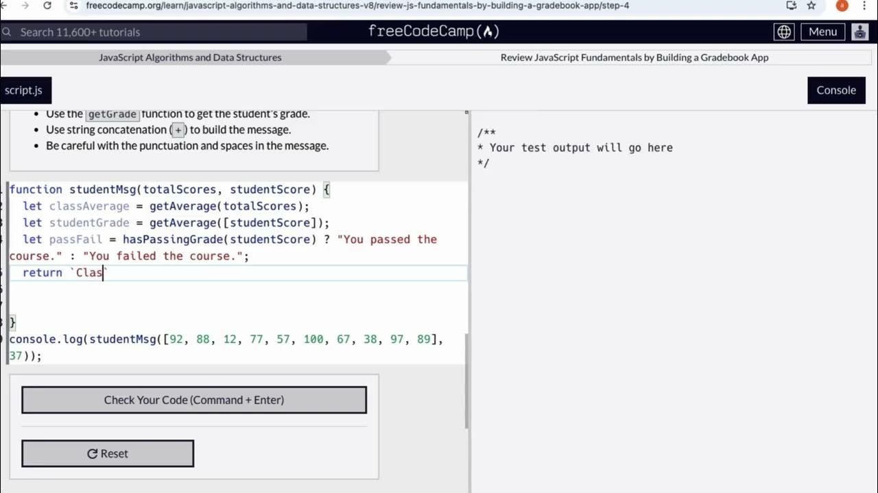 Javascript fundamentals by building a Gradebook app step 4 - YouTube