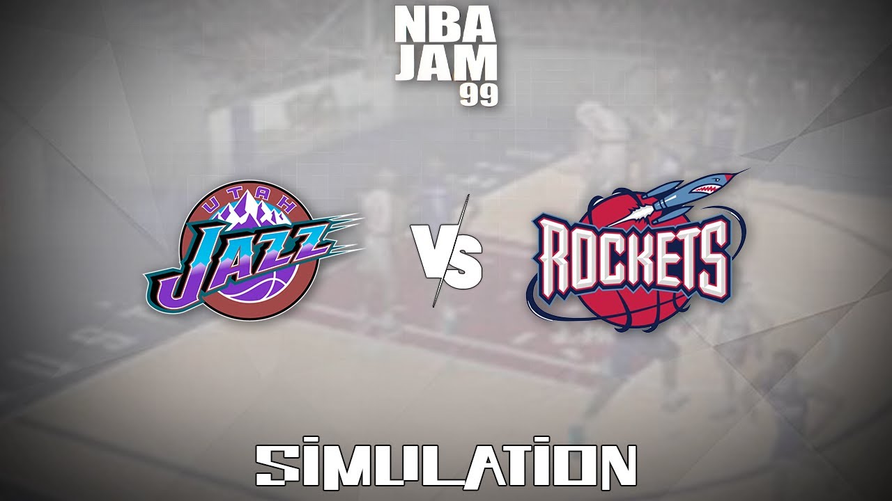 NBA Jam 99 (1998) - Utah Jazz vs Houston Rockets [Gameplay Simulation ...