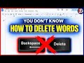 Shortcut Key to DELETE WORDS, Instantly Delete Words with This Keyboard Shortcut