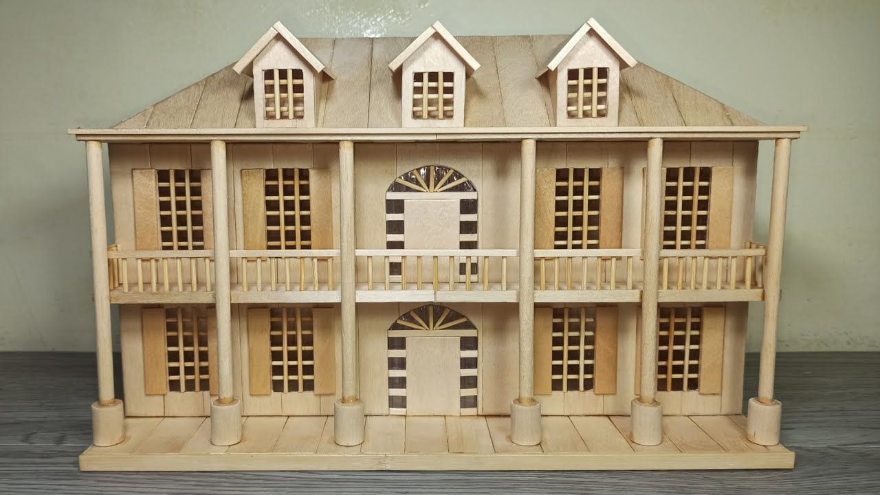 Casas de palitos de helado - Making a beautiful House from ice cream sticks