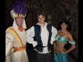 Aladdin and Jasmine meet Tommy after the Halloween Parade