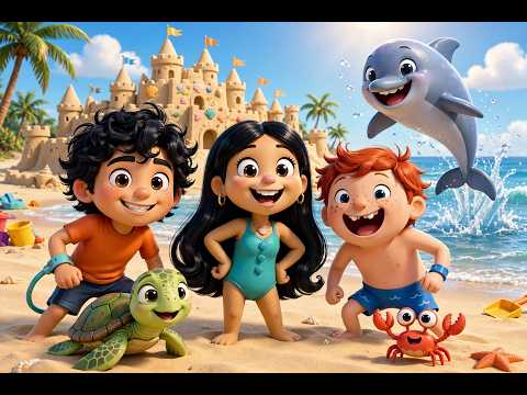Sunny Beach Party! 🏖️ | 2-Minute Cartoon Adventure for Kids