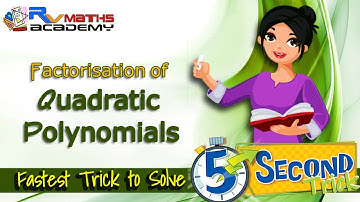 Factorisation of Quadratic polynomials in 5 sec/Short cut for (GMAT/GRE/CAT/Bank PO/SSC CGL)