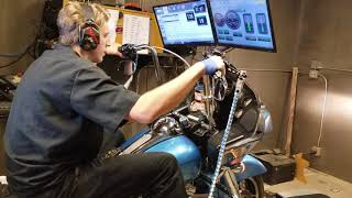 Tman 580 cams in roadglide on dyno.