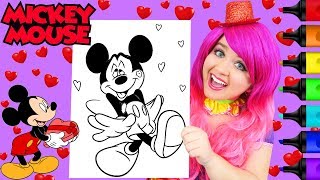 Coloring Mickey Mouse Valentine's Day Disney Coloring Page Prismacolor Markers | KiMMi THE CLOWN