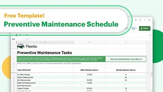 Creating a Preventive Maintenance Schedule Spreadsheet (w/ Free Template) | Fleet Management Tools