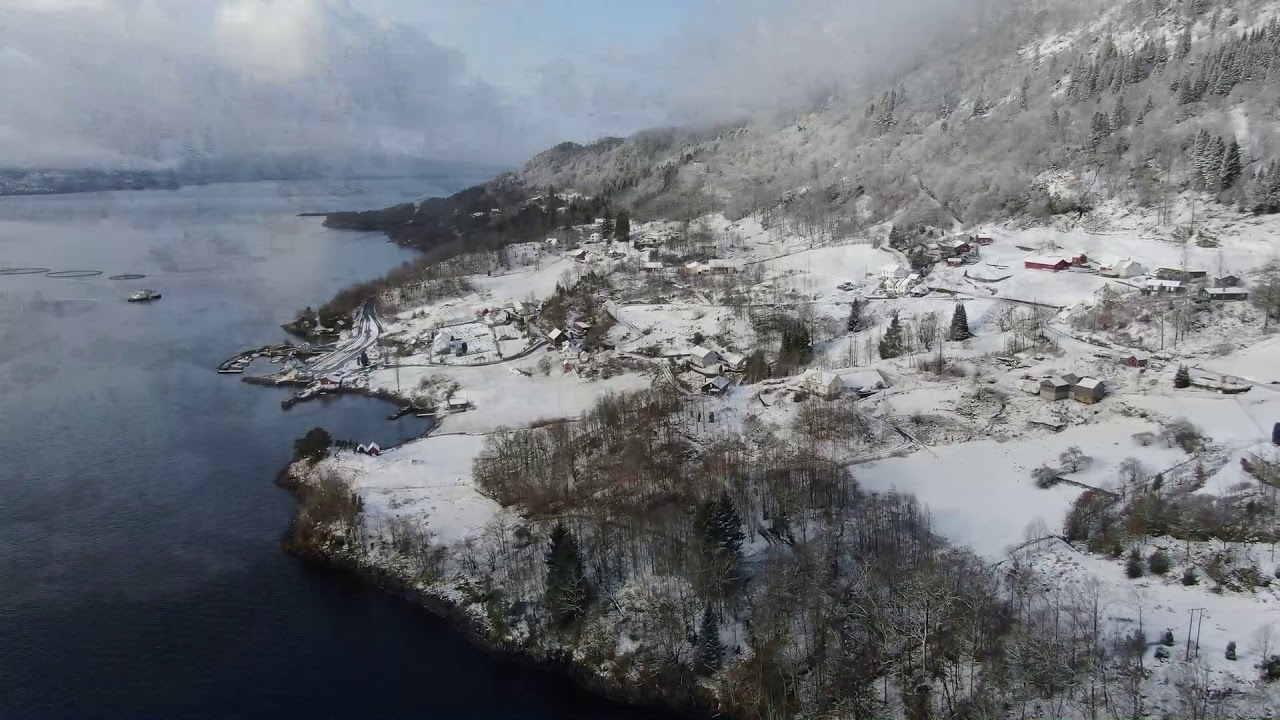 2020 - Drone ein vinterdag i april - Utåker Kvinnherad