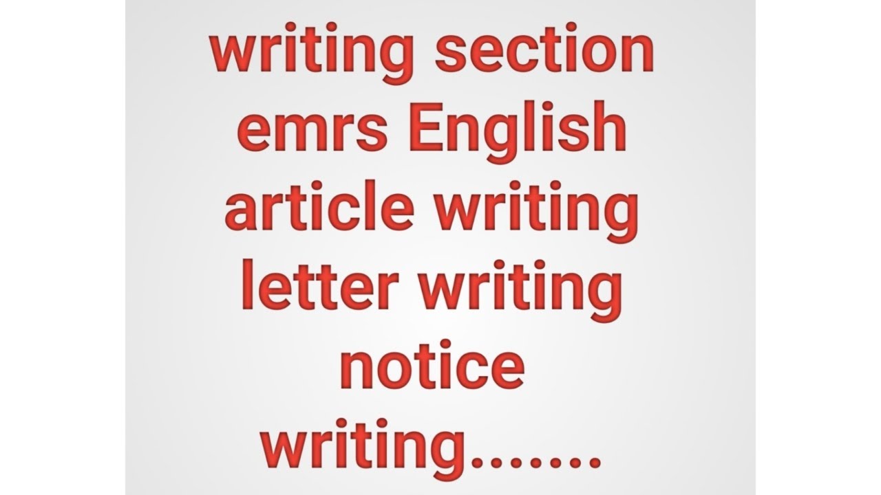 EMRS English writing section MCQ questions Tgt English... notice, writing letter writing, article..