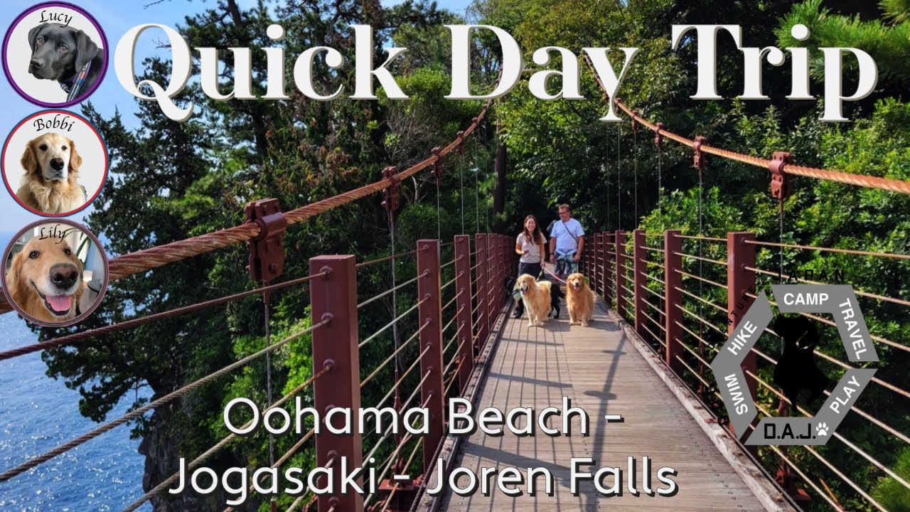 Quick jump around Izu. Oohama beach, Jogasaki then over to Joren Falls with our retrievers!