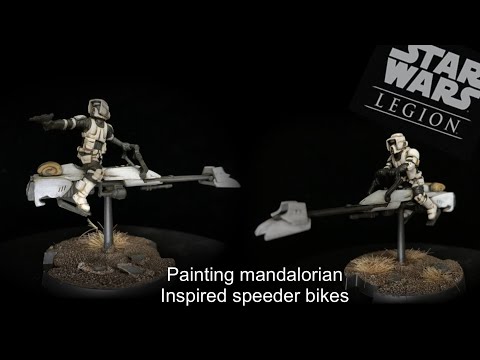 how to paint mandalorian inspired speeder bikes for Star Wars legion easy white armour stormtroopers