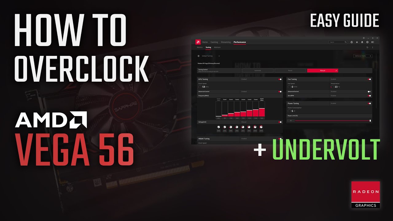 How To Overclock And Undervolt Rx Vega 56 Adrenalin Easy Guide Tutorial Youtube