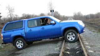 Railway Crossing On Mazda Bt-50 Переезд Узкоколейки На Bt-50