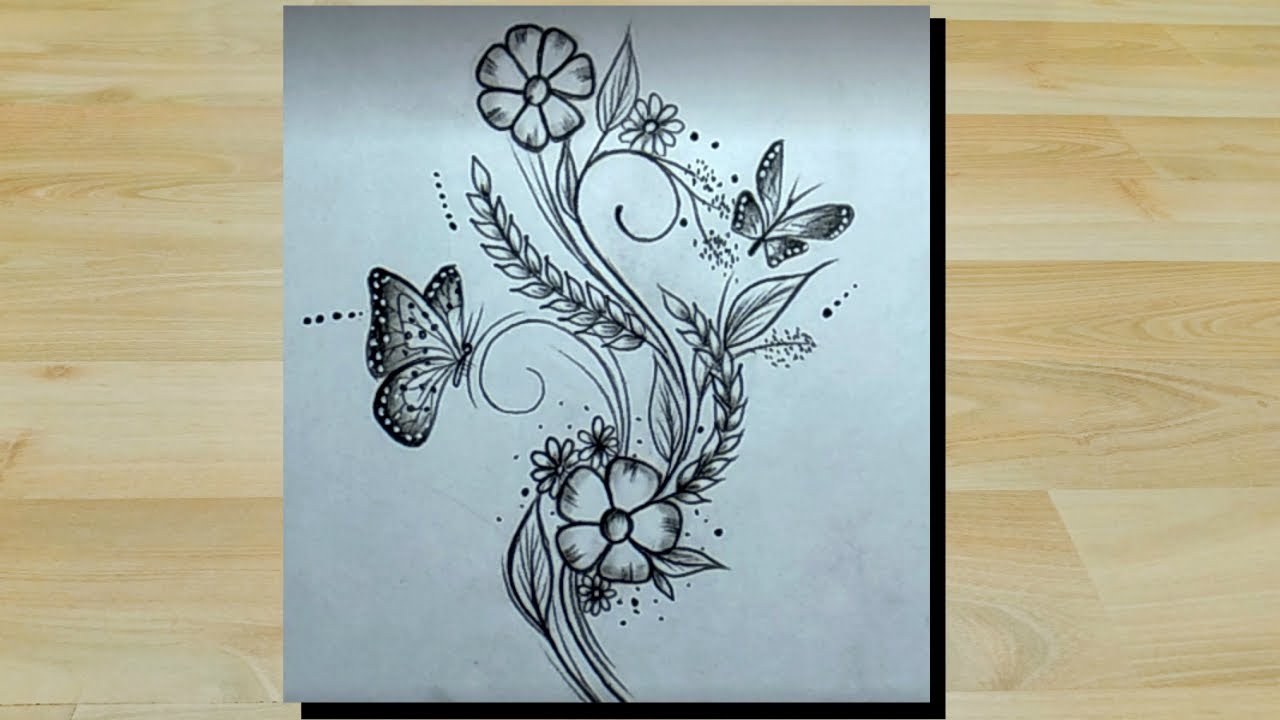 Cool Pencil Drawing A Beautiful Flower Design Easy - YouTube