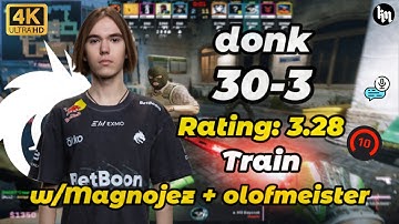 😮donk (30-3) Rating: 3.28 w/Magnojez + olofmeister (Train) | Nov 21, 2025 #cs2 #donk