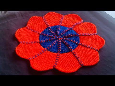 30 Fande ka KALI OR CHOTI wala DESIGN । TABLE MAT / DOOR MAT KNITTING ।