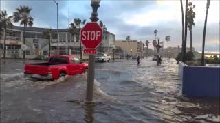 Flooding in ob on 1/6/2016. san diego, ca. santa monica st and abbott
st. the property with below street level garages had flooded 1/5
fro...