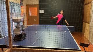 Suguru, Who Has Been Playing Table Tennis For One Year, Is Training On A Table Tennis Machine.