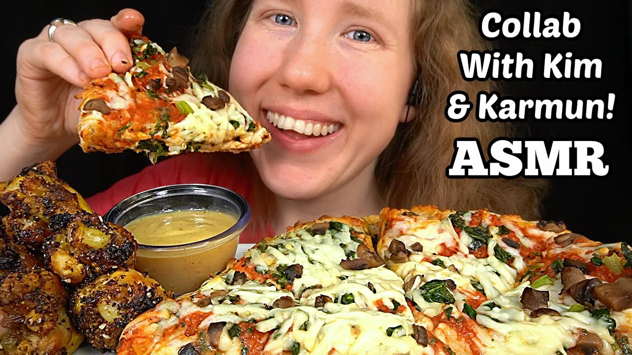ASMR PIZZA & WINGS MUKBANG (No Talking) EATING SOUNDS