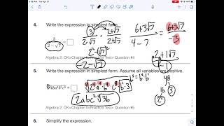 Algebra 2 Ch. 5 Practice Test
