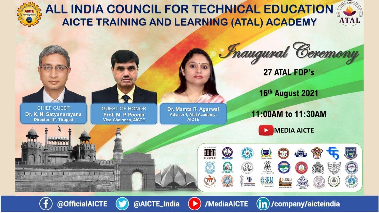 Inaugural ceremony of 27 online ATAL FDPs