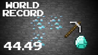 Mining diamond speedrun any% World Record! 44.49s No exploits (Preselected seed)
