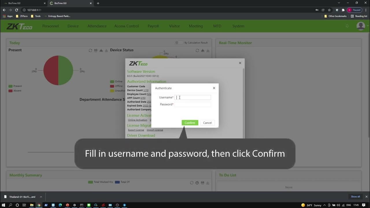 Zkteco biotime tutorial how to activate license youtube