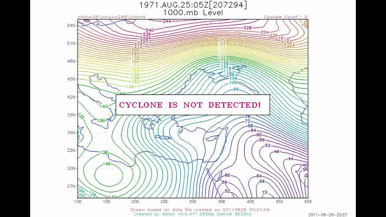 Cyclone Locations + Year: 1971, Level: 1000mb. Time Interval:1 hour - Time Lapse