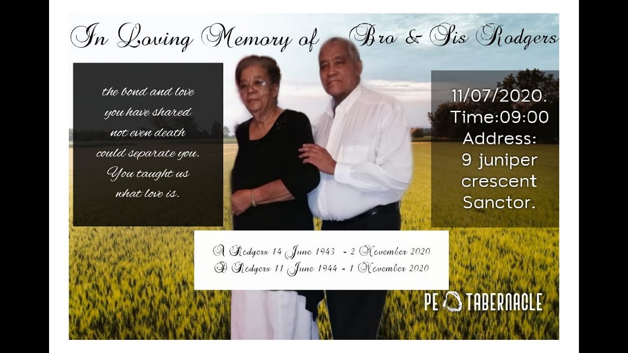 Funeral Service Of Our Bro. and Sister Rodgers - YouTube