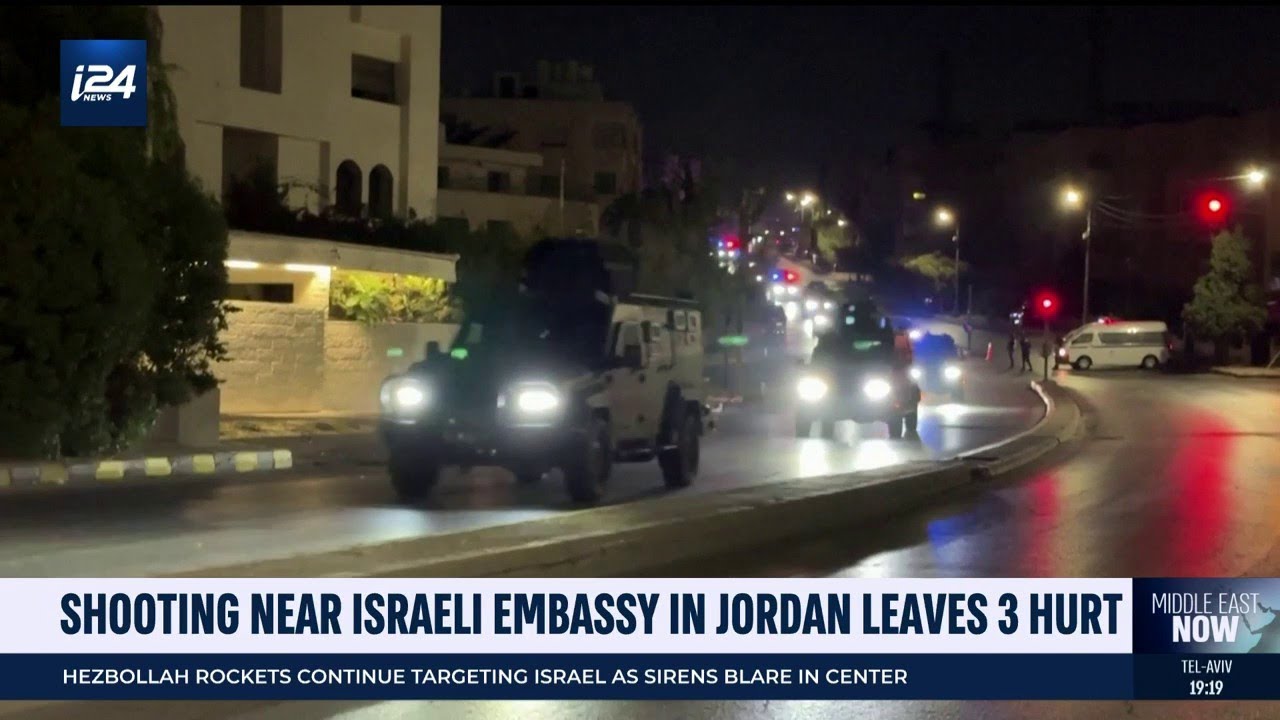 Shooting near the Israeli embassy in Jordan leaves 3 police officers wounded and the gunman dead