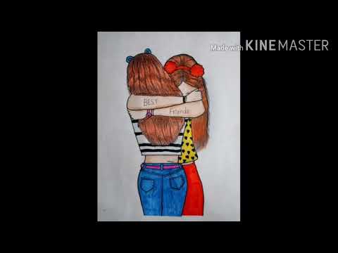 Best friends drawing/💕bff#girldrawing#artvideo - YouTube