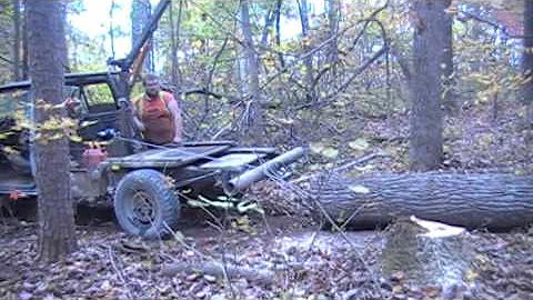 Loading some timber on the truck with the new winch