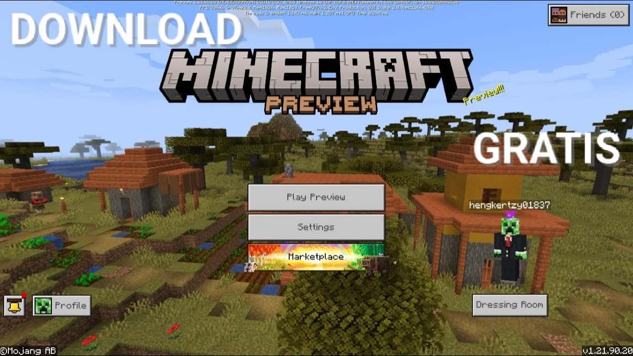 Preview Gratis Cara Download Minecraft Preview Gratis di windows - YouTube