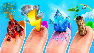 Quatro Elementos Na Escola Garota Do Fogo, Garota Do Gelo, Garota Da Tempestade E Garota Das Flores