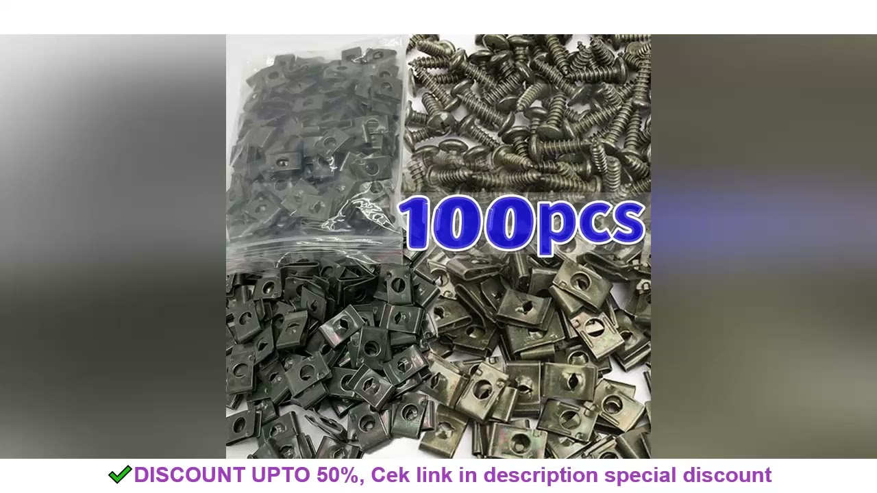 Car Metal Screw Clips Mixed Set U-Type Fastener Clip with Screw Anti-rust Fender Bumper Protection B