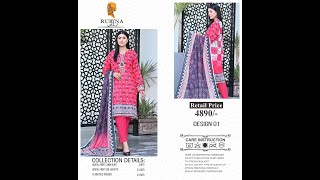 Rubina Rabi Premium lawn collection 💯For order What's app us 🛍️ 03407829096 screenshot 5