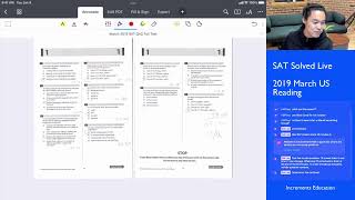 March 2019 US SAT Reading (Solved LIVE) || Timed Score 52/52 — I got it in 61 mins. Easy peasy?