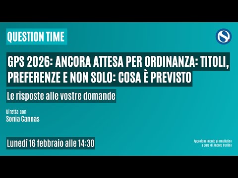 Video GPS 2026, titoli, preferenze e non solo: cosa è previsto