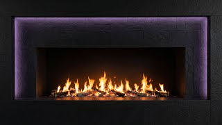 Black Basalt Fireplace | Modern Fireplace Ambience | 10 Hours