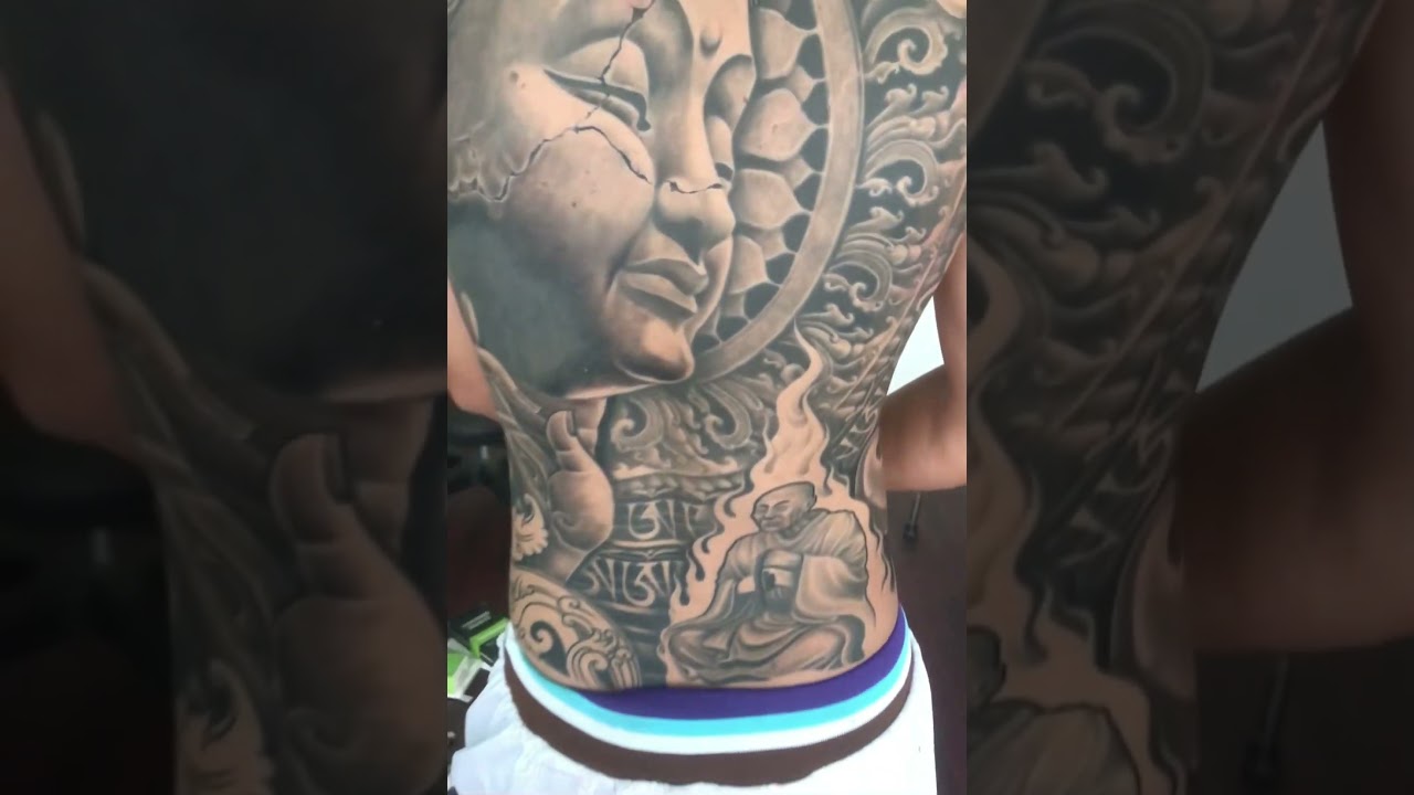 Buddha God back side full tattooo